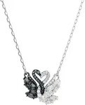 Kette mit Anh&auml;nger SWAROVSKI "Schmuck Geschenk Swan Anh&auml;nger Schwan", schwarz-wei&szlig;