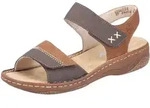 Rieker Sandale Riemchensandale, Sommerschuh, Sandalette, Klettschuh mit Keilabsatz