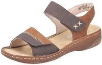 Sandale RIEKER, Damen, Gr. 36, braun (dunkelbraun, cognac), Lederimitat, Schuhe