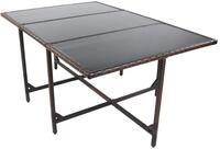 VCM Gartentisch "Rattan Gartentisch Balkontisch Raloso 170x110" 1 Stk. tlg.
