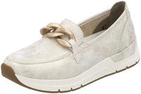 Loafer RIEKER, Damen, Gr. 36, beige (creme), Lederimitat, metallic, Schuhe Loafer,