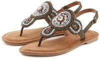 Zehentrenner LASCANA "Sandalette, Sommerschuh, offener Schuh", Damen, Gr. 38, gr&uuml;n