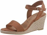 Keilsandalette TAMARIS, Damen, Gr. 36, braun (cognac), Textil, Schuhe, Sommerschuh,