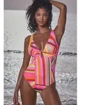 Badeanzug BRUNO BANANI, Damen, Gr. 40, Cup A/B, orange (orange bedruckt),