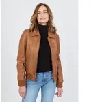 Blouson JCC "2999101-2", Damen, Gr. XXL, braun (cognac), Obermaterial: 100% Leder;
