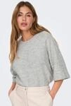 Strickpullover ONLY "ONLSIMONI 3/4 PULLOVER KNT NOOS", Damen, Gr. S, grau...