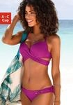 Push-Up-Bikini S.OLIVER, Damen, Gr. 40, Cup B, pink (fuchsia), Recycling-Polyamid,