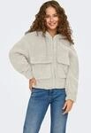 ONLY Kapuzenpl&uuml;schjacke "ONLTANJA TEDDY HOOD JACKET OTW NOOS" mit Kapuze Kunstfaser