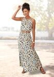 Maxikleid LASCANA "mit Alloverprint und Knopfleiste hinten, aus gewebter Viskose",