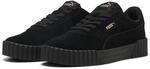 Sneaker PUMA "Carina 3.0 Suede Sneakers Damen", Damen, Gr. 37, schwarz gold,