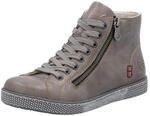 Schn&uuml;rboots RIEKER, Damen, Gr. 37, grau, Lederimitat, unifarben, Schuhe