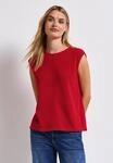 T-Shirt STREET ONE, Damen, Gr. 34, rot (glory rot), Web, 70% Baumwolle, 30%
