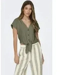 ONLY Kurzarmbluse "ONLSIESTA SS KNOT LIN BL SHIRT PNT NOOS" Viskosemischung, regular