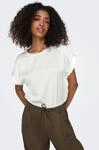 ONLY Kurzarmshirt "ONLLIEKE S/S SATIN MIX TOP WVN NOOS" regular fit, Web, Polyester,