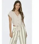 ONLY Kurzarmbluse "ONLSIESTA SS KNOT LIN BL SHIRT PNT NOOS" Viskosemischung, regular