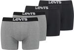 Levis Boxershorts "Men Solid Logo Boxer 4er Pack" Packung, 4er-Pack, mit breitem