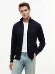 Tommy Hilfiger Strickjacke "ESSENTIAL COTTON ZIP THRU" mit Logostickerei