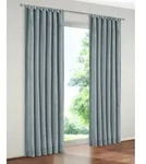 Vorhang WIRTH "Warnow" Gr. 4, blau (rauchblau), B:132cm H:225cm, Chenille, Polyacryl,