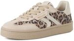 Plateausneaker TAMARIS, Damen, Gr. 37, leo kombi, Glattleder, Veloursleder, Schuhe