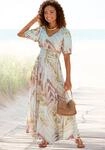 LASCANA Maxikleid "mit Alloverdruck und V-Ausschnitt aus Webware" Sommerkleid mit