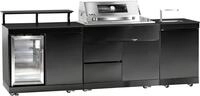 Buschbeck Outdoor-K&uuml;che "Brighton" Edelstahl, schwarze Marmor-Arbeitsplatte, BxTxH: