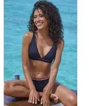 Triangel-Bikini-Top S.OLIVER "Junis", Damen, Gr. 36, Cup A/B, blau (marine),