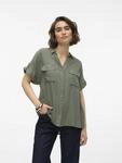 Vero Moda Kurzarmbluse "VMBUMPY S/S SHIRT WVN GA NOOS" Viskose, regular fit