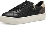 Plateausneaker TAMARIS, Damen, Gr. 42, gold (schwarz, gold), Lederimitat, Textil,