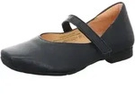 Riemchenballerina THINK "Think Ballerinas Leder", Damen, Gr. 38, blau (navy), Leder,