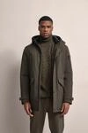 bugatti Kurzjacke mit Kapuze mit innenliegendem Strickkragen
