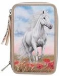 Depesche Buntstift "3-Fach Federtasche Poppy Sand Miss Melody 20 x 13 x 7,5 cm beige"