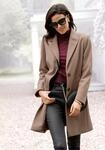 Kurzmantel LASCANA, Damen, Gr. 34, braun (camelfarben), Web, Obermaterial: 100%