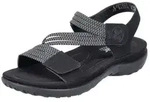 Riemchensandale RIEKER, Damen, Gr. 37, schwarz, Nubuklederimitat, Schuhe