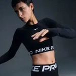 Funktionsshirt NIKE "NIKE PRO DF 365 CROP LS", Damen, Gr. XS, schwarz (schwarz,