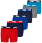 Boxershorts PUMA "PUMA BOYS EVERYDAY BASIC BOXERS 6P ECOM", Jungen, Gr. 122/128, blau