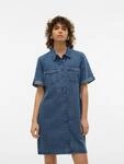 Vero Moda Jeanskleid "VMJENNIE SS SHORT DENIM DRESS NOOS" Brusttaschen