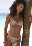B&uuml;gel-Bikini-Top LASCANA "Malia", Damen, Gr. 38, Cup F, rosa (salbei, pink