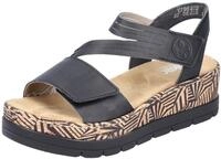 Rieker Keilsandalette, Sommerschuh, Sandale, Keilabsatz, mit gemusterter Plateausohle