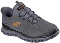 Slip-On Sneaker SKECHERS "GLIDE-STEP", Herren, Gr. 39, grau (dunkelgrau), Mesh,