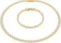 Ketten und Armband Set SWAROVSKI "Multipack Schmuck Geschenk Una Angelic", gold