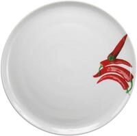 CreaTable Pizzateller "Essteller Kr&auml;uter" Teller Set f&uuml;r 4 Personen, wei&szlig;,