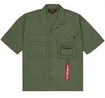 Print-Shirt ALPHA INDUSTRIES "Aloha Safari Shirt", Herren, Gr. S, gr&uuml;n (schwarz