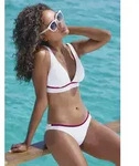 Triangel-Bikini-Top S.OLIVER "Junis", Damen, Gr. 42, Cup C/D, wei&szlig;,