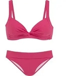 Triangel-Bikini LASCANA, Damen, Gr. 40, Cup A, rot, Polyamid, unifarben,...