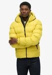 Steppjacke SUPERDRY "HOODED SPORTS PUFFER JACKET", Herren, Gr. S, gelb (wax gelb),