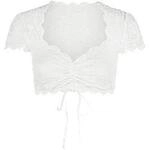 Dirndlbluse NINA VON C. "Dirndlbluse kurzarm Nina", Damen, Gr. 36, wei&szlig;,