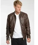 Lederjacke MAZE "42020524", Herren, Gr. S, braun (schwarz braun), Obermaterial: 100%