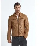 Lederjacke MAZE "William", Herren, Gr. S, braun (cognac), Obermaterial: 100%