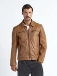 Lederjacke MAZE "William", Herren, Gr. S, braun (cognac), Obermaterial: 100%