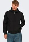 Softshelljacke ONLY & SONS "ONSBOWIE SOFTSHELL BOMBER NOOS", Herren, Gr. L, schwarz,